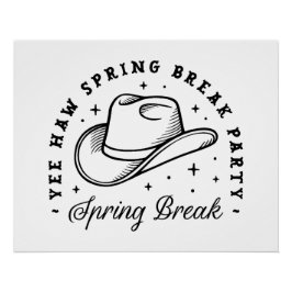 Pôster Chapéu estético de cowboy do partido Spring break