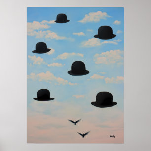 Poster Chapéus-Coco Flutuantes Arte Paisagem de Sonhos