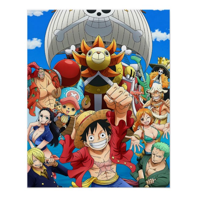 Pôster Chapéus de Palha de One Piece (Frente)