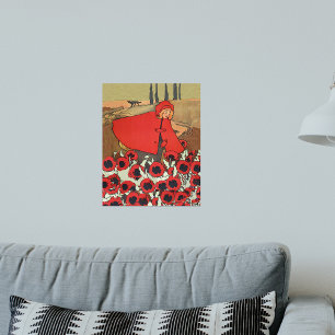 Poster Chapeuzinho Vermelho Vintage Lobo Flores de Papoul