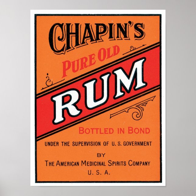 Poster Chapins Puro Rum Antigo (Frente)