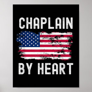 Poster Chaplain Usa Flag Profissão Retroativa