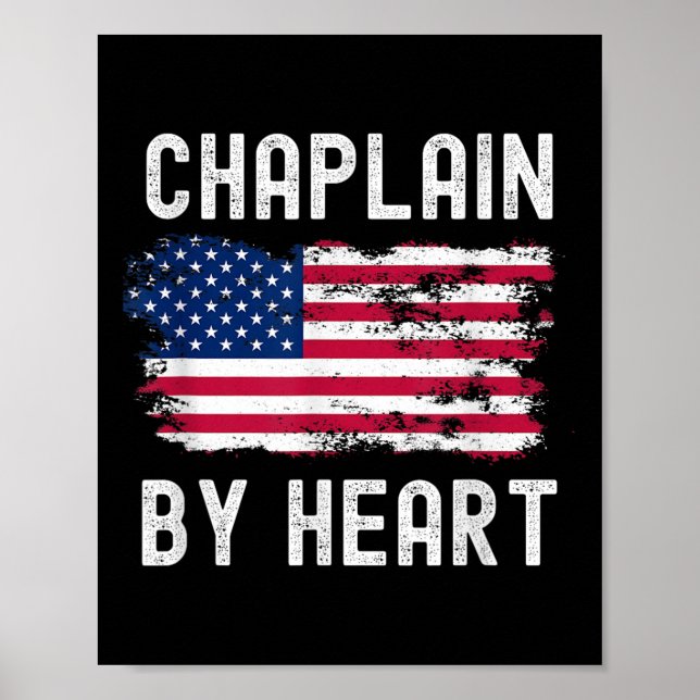 Poster Chaplain Usa Flag Profissão Retroativa (Frente)