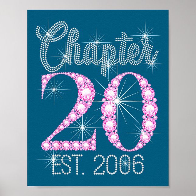 Poster Chapter 20 Est 2006 Happy 20th Birthday Gift  (Frente)