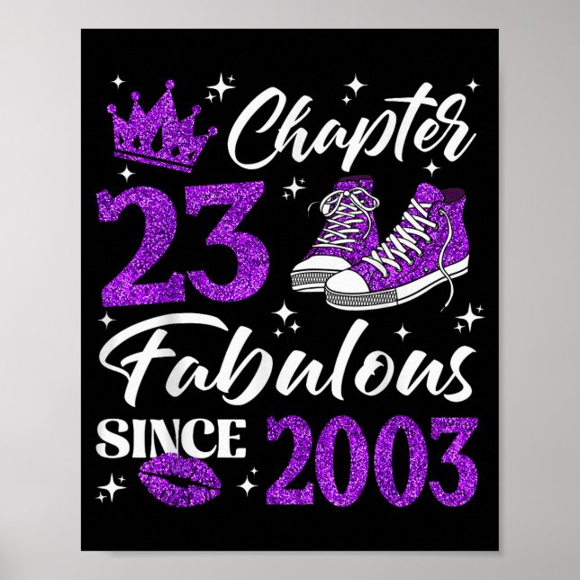 Poster Chapter 23 Fabulous Since 2003 23rd Birthday Women (Frente)