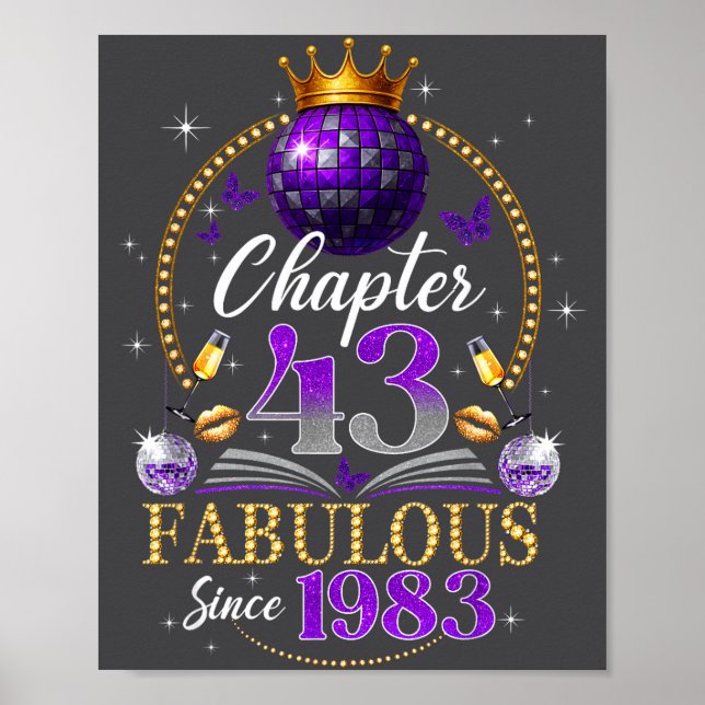 Poster Chapter 43 Since 1983 Purple Disco Ball 43rd Birth (Frente)