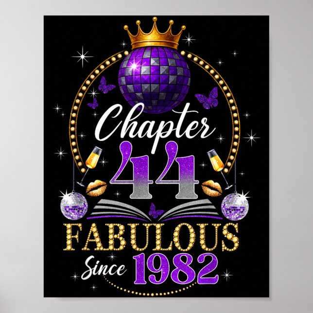 Poster Chapter 44 Since 1982 Purple Disco Ball 44th Birth (Frente)