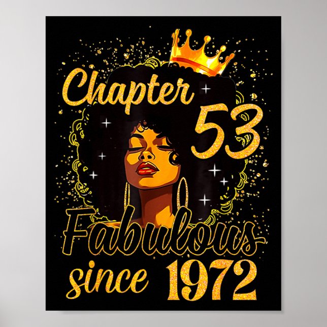Poster Chapter 53 Fabulous Since 1972 53rd Birthday Women (Frente)