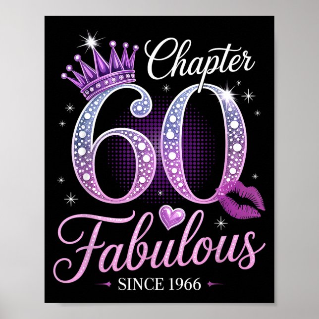 Poster Chapter 60 Fabulous Since 1966 60th Birthday Queen (Frente)