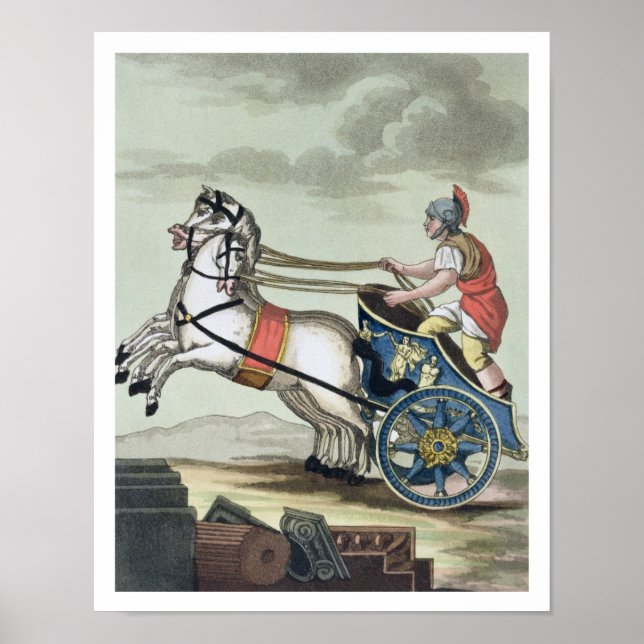 Poster Charioteer, de "L'Antica Roma", 1825 (cor iluminad (Frente)