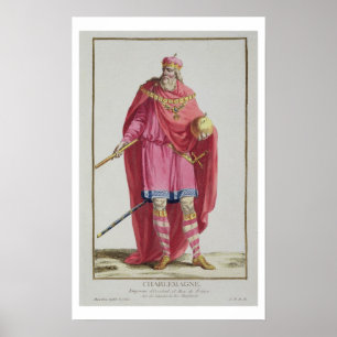 Poster Charlemagne (742-814) do "Receuil des Estampes",