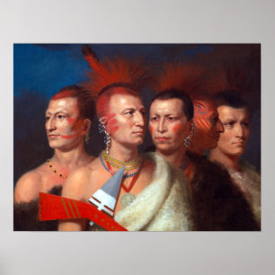 Poster Charles Bird King Young Omahaw, águia de guerra