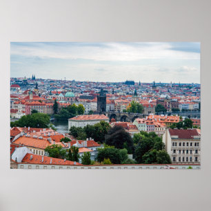Poster Charles Bridge e Ruas. Igreja de Nicolas - Praga