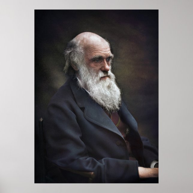 Poster Charles Darwin 1878 Colorizado (Frente)