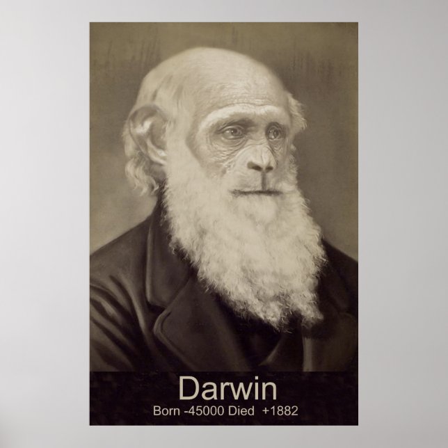 Pôster Charles Darwin O Destaque do Homem Darwin Retrato (Frente)
