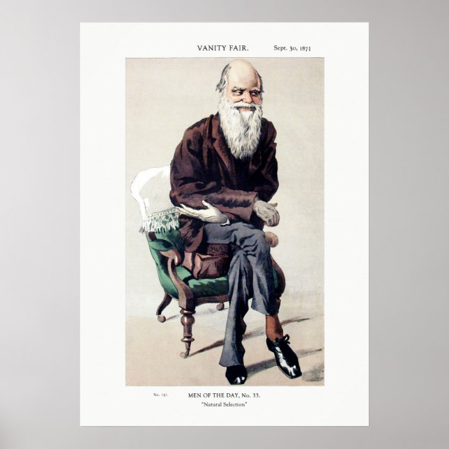 Poster Charles Darwin Vanity Fair Illustration (Frente)