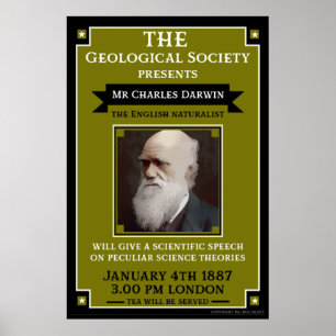 Poster Charles Darwin Vintage Repro Retro Wall Art