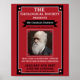 Poster Charles Darwin Vintage Repro Retro Wall Art