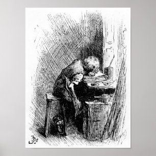 Poster Charles Dickens na fábrica enegrecendo