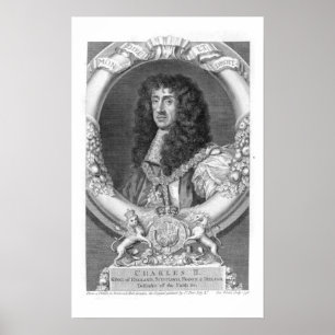 Pôster Charles II (1630-85) Rei da Grã-Bretanha Excelente