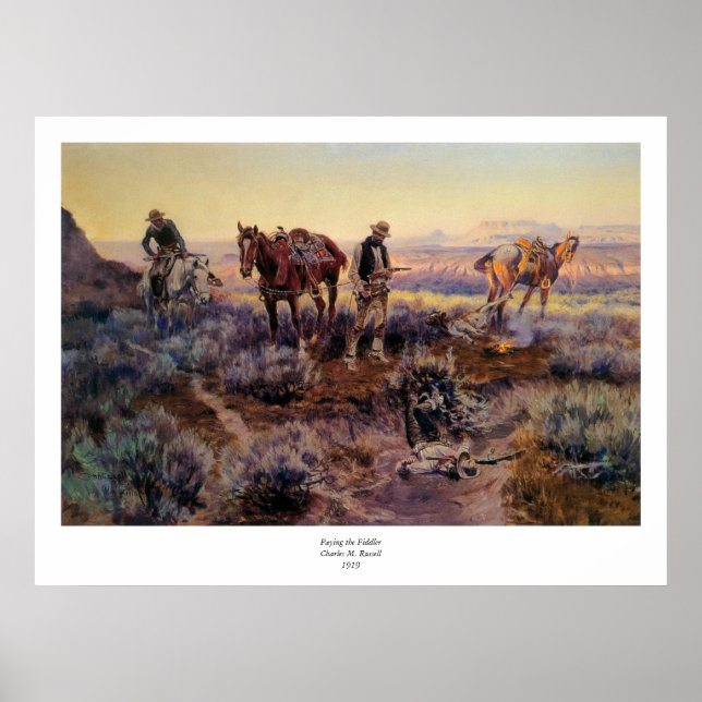 Pôster Charles M. Russell's Pagando o Morador (1919) (Frente)
