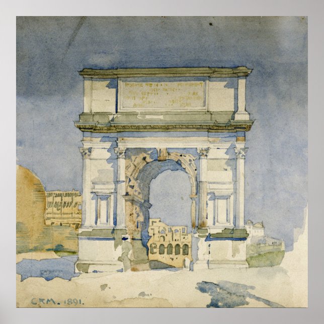 Poster Charles Rennie Mackintosh - O Arco de Titus, Roma (Frente)