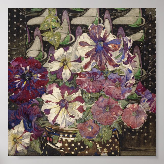 Poster Charles Rennie Mackintosh - Petunias (Frente)