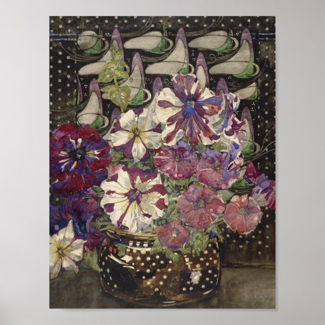 Poster Charles Rennie Mackintosh - Petunias (Frente)