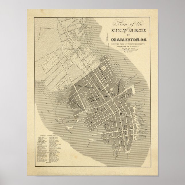Pôster Charleston, Carolina do Sul (Frente)