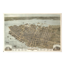 Charleston Carolina do Sul 1872 Panorama Antiquado