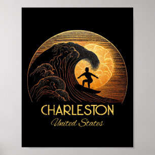Poster Charleston Estados Unidos Surfismo Prancha de surf