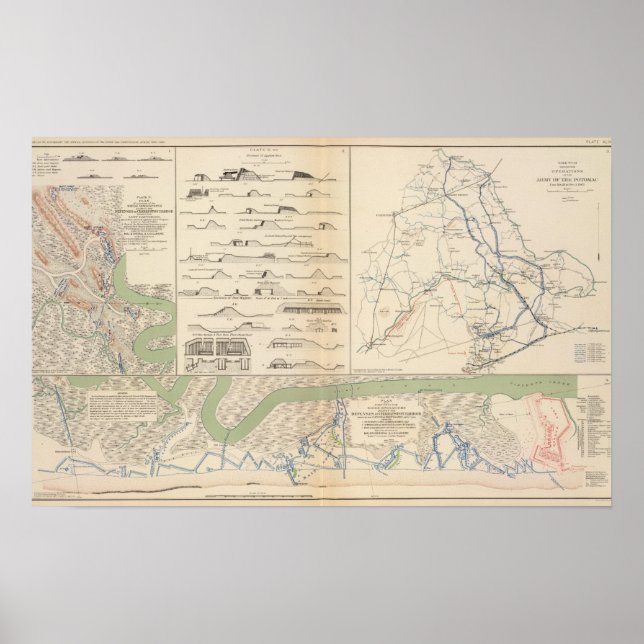 Poster Charleston Harbour, Exército das operações de Poto (Frente)