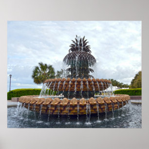 Poster Charleston Pineapple Fountain, Carolina do Sul
