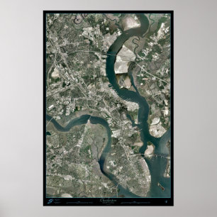 Poster Charleston, South Carolina do satélite p do espa