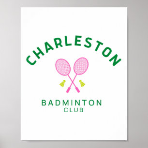 Poster Charleston South Carolina Tênis Badminton Club