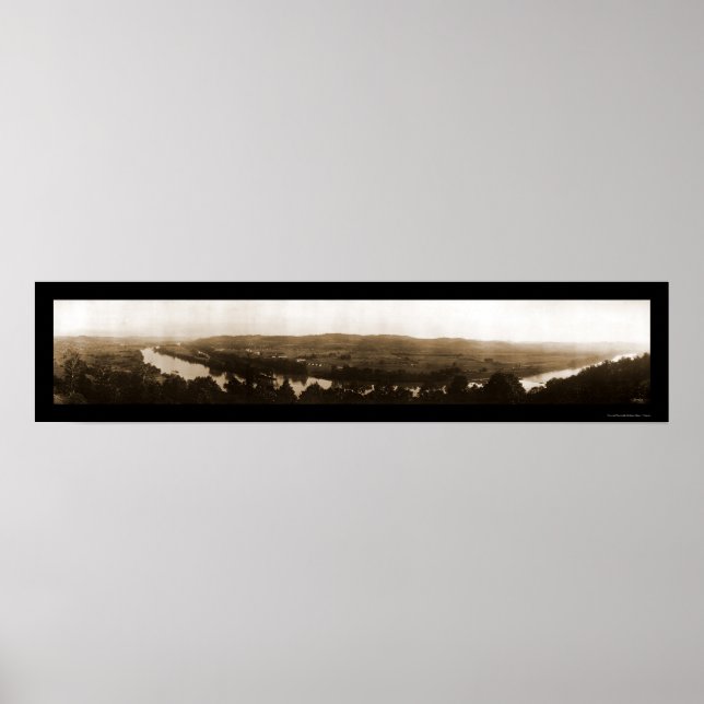 Pôster Charleston West Virginia River View Photo 1913 (Frente)