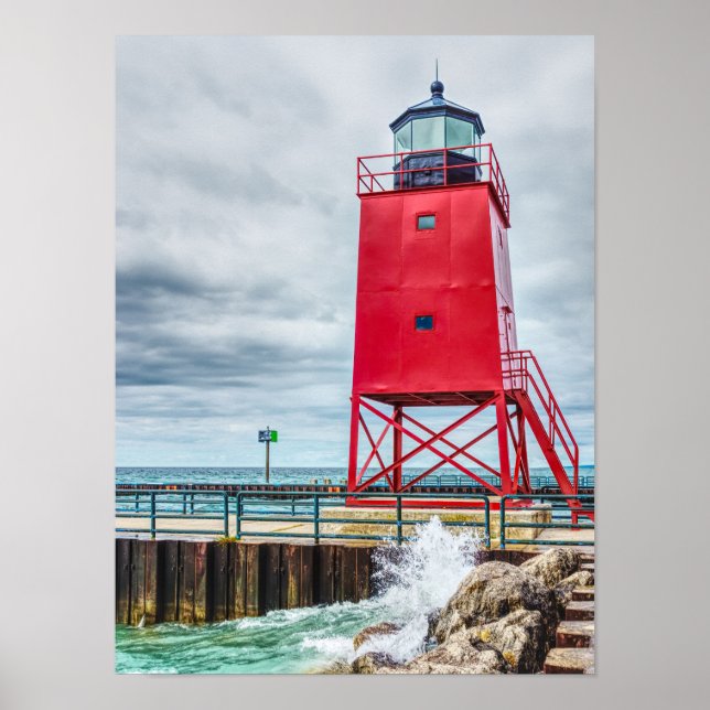 Poster Charlevoix South Pierhead Lighthouse (Frente)