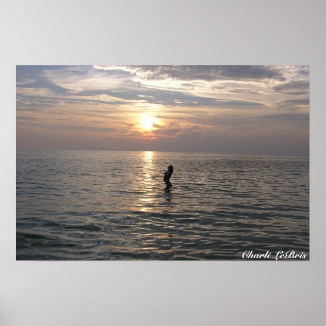 Pôster Charli na praia (Frente)