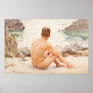 Pôster Charlie sentado na areia