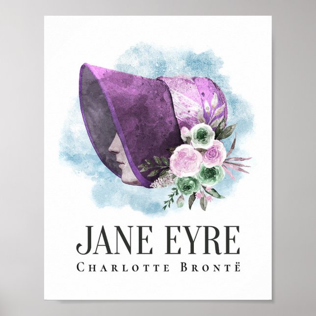 Poster Charlotte Bronte Retrato de Richmond com Flores (Frente)