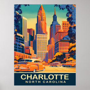 Poster Charlotte, Centro da Cidade, Carolina do Norte, Vi