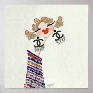 Poster Charlotte É Arte de Moda Glamurosa Feliz