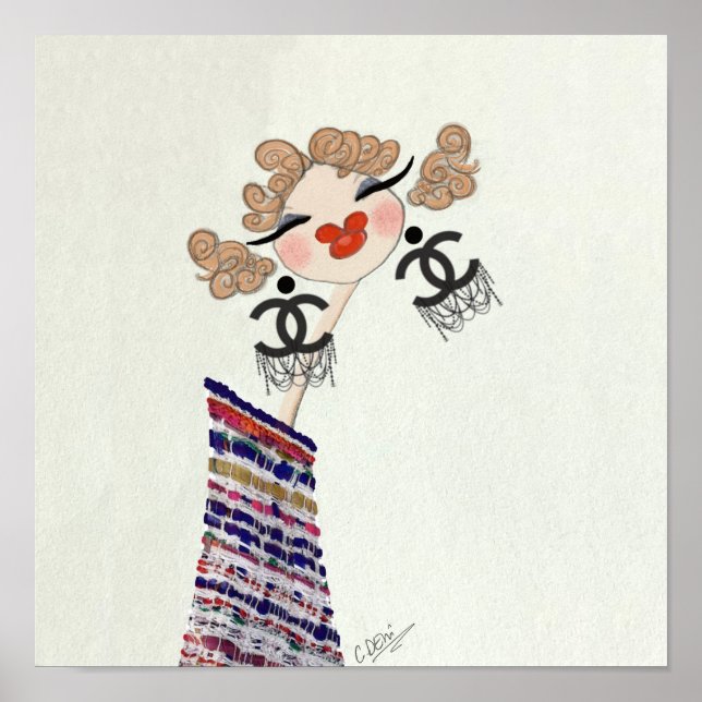 Poster Charlotte é uma ilustração feliz da moda (Frente)