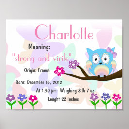 Pôster Charlotte Name que significa manutenção