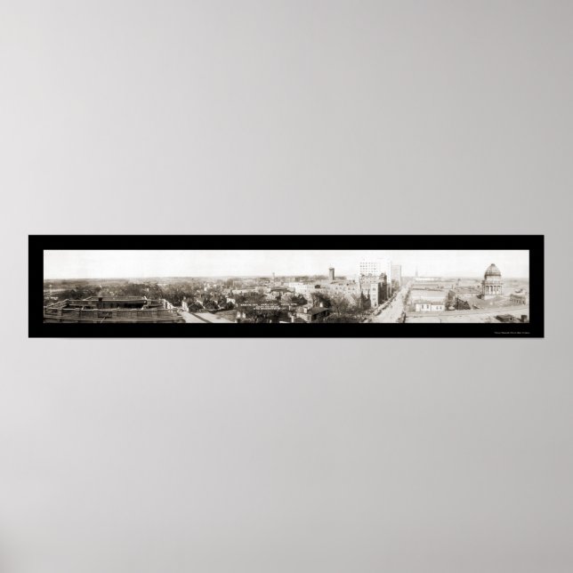Poster Charlotte NC Panorama Foto 1918 (Frente)