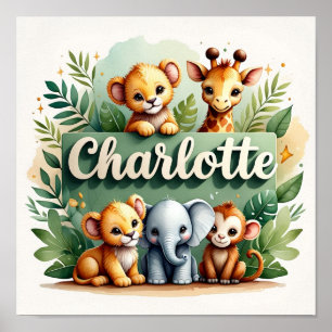 Poster Charlotte Safari Nursery Wall Art
