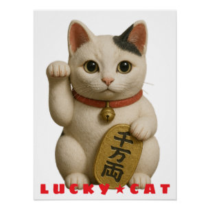 Pôster Charme de Gatos Sortudos Japonês