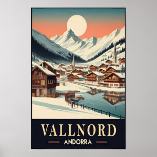 Poster Charme de Inverno dos Anos 60 de Vallnord Andorra