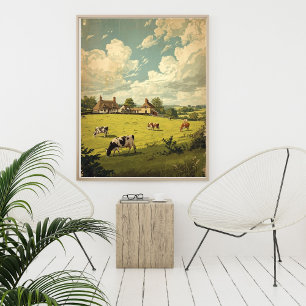Poster Charme Pastoral – Arte Vintage da Paisagem Inglesa