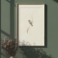 Charming Downy Woodpecker Watercolor Art